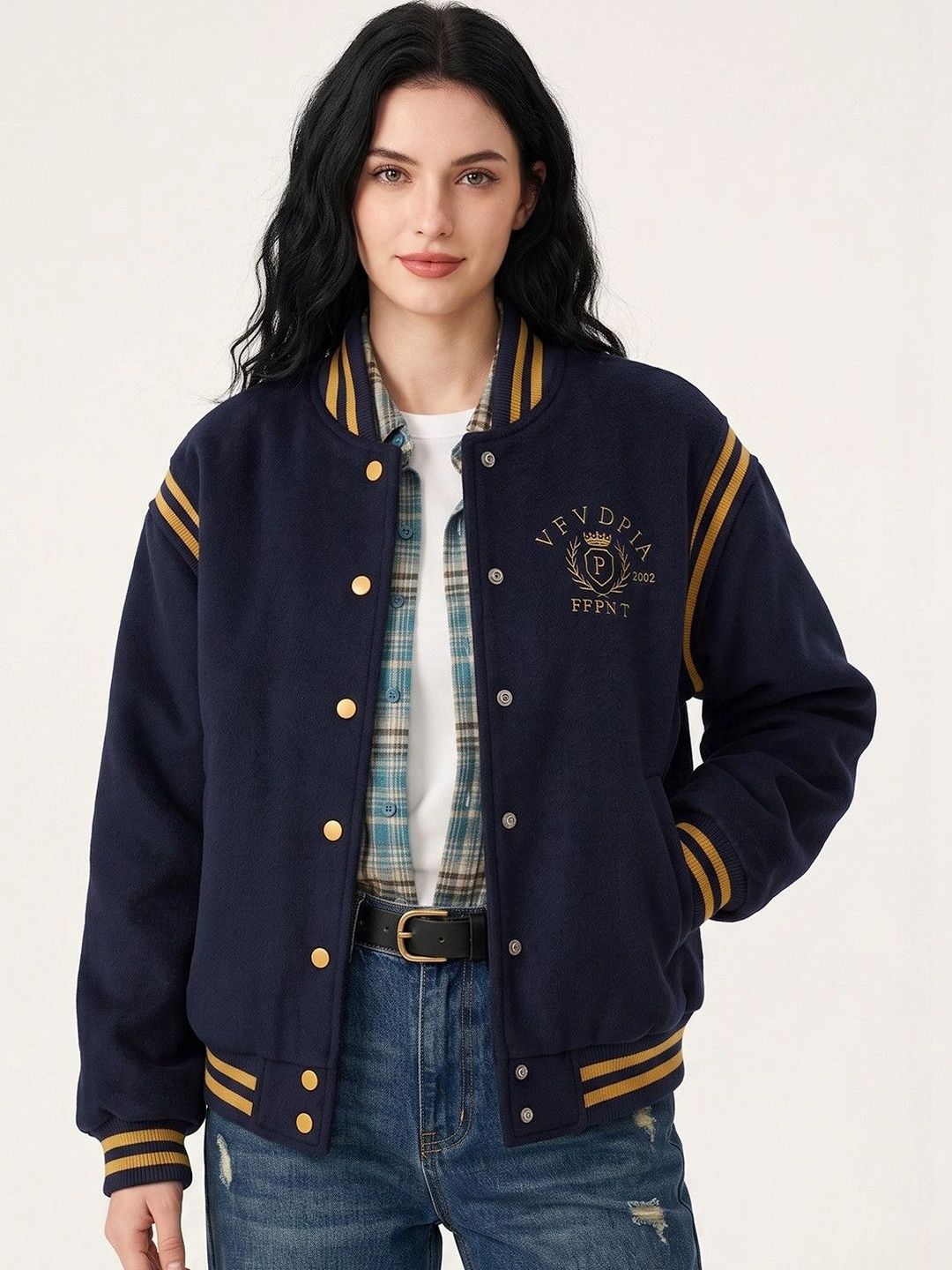 Suo Women Varsity Jacket with Embroidered-picture-32