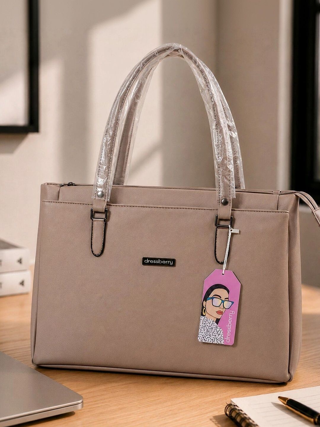 DressBerry PU Structured Tote Bag-image-21