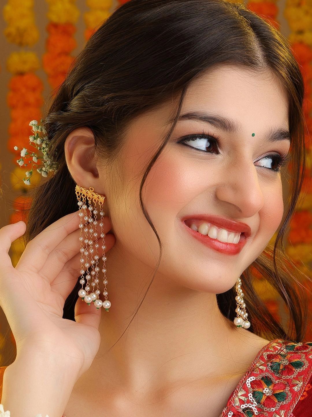 Ruby Raang Contemporary Drop Earrings-image-25