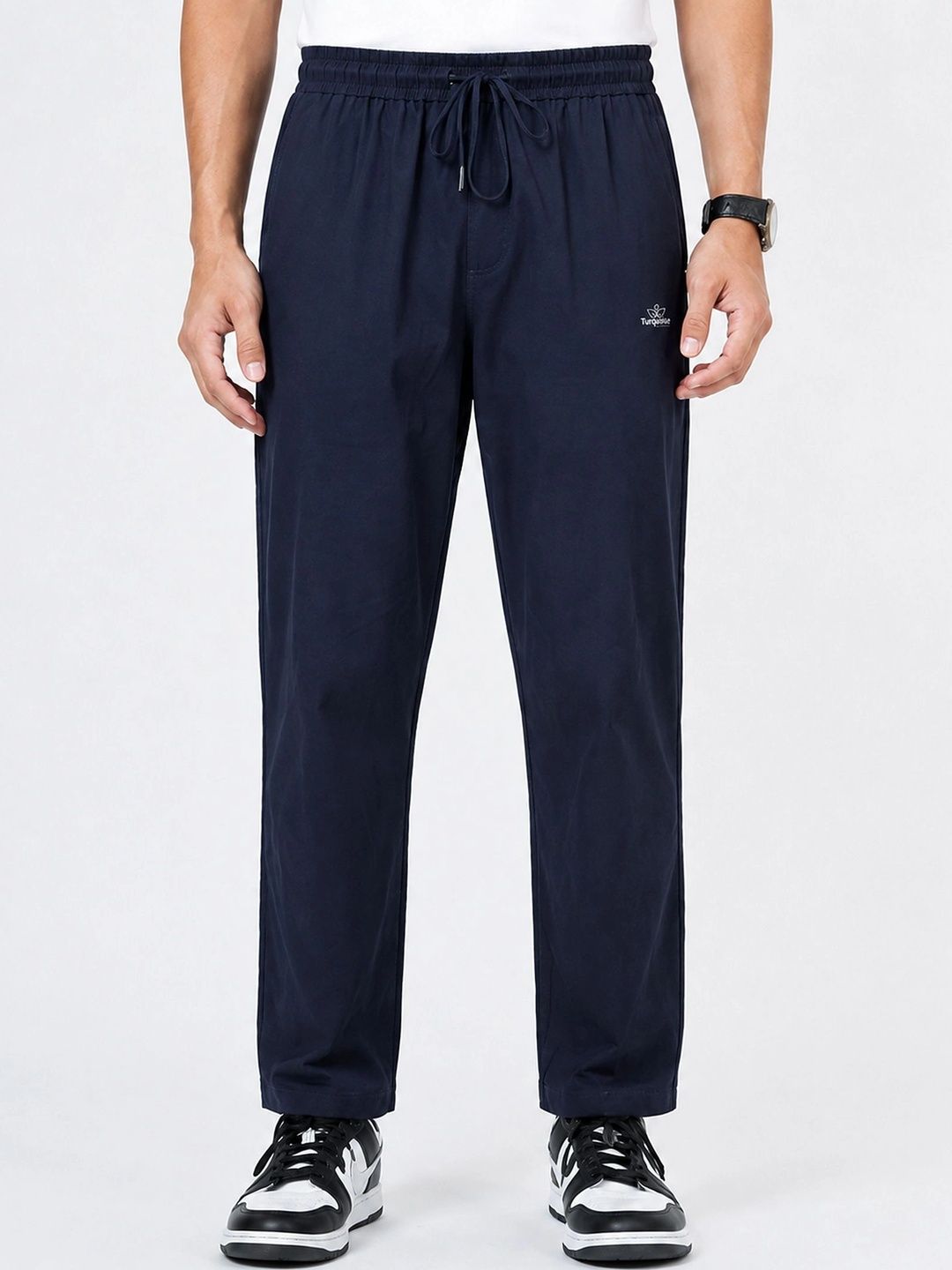 R.Code by The Roadster Life Co. Men Regular Fit Brand Logo Training Track Pants-image-4