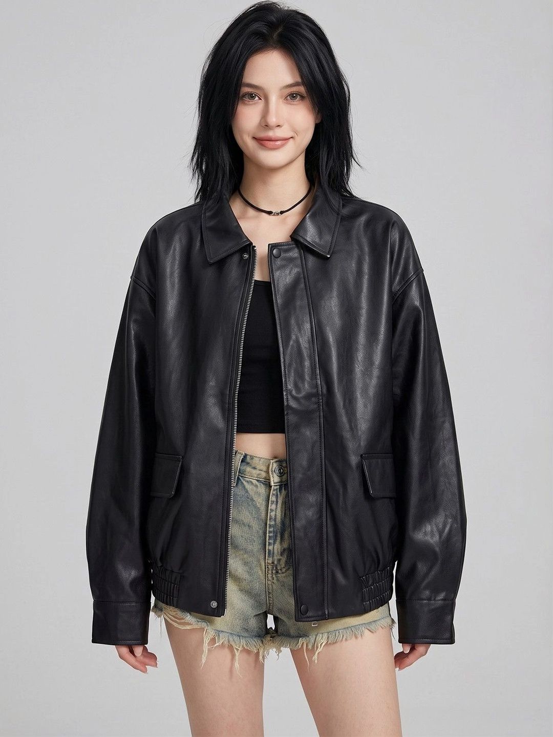 Suo Women Leather Jacket-picture-10
