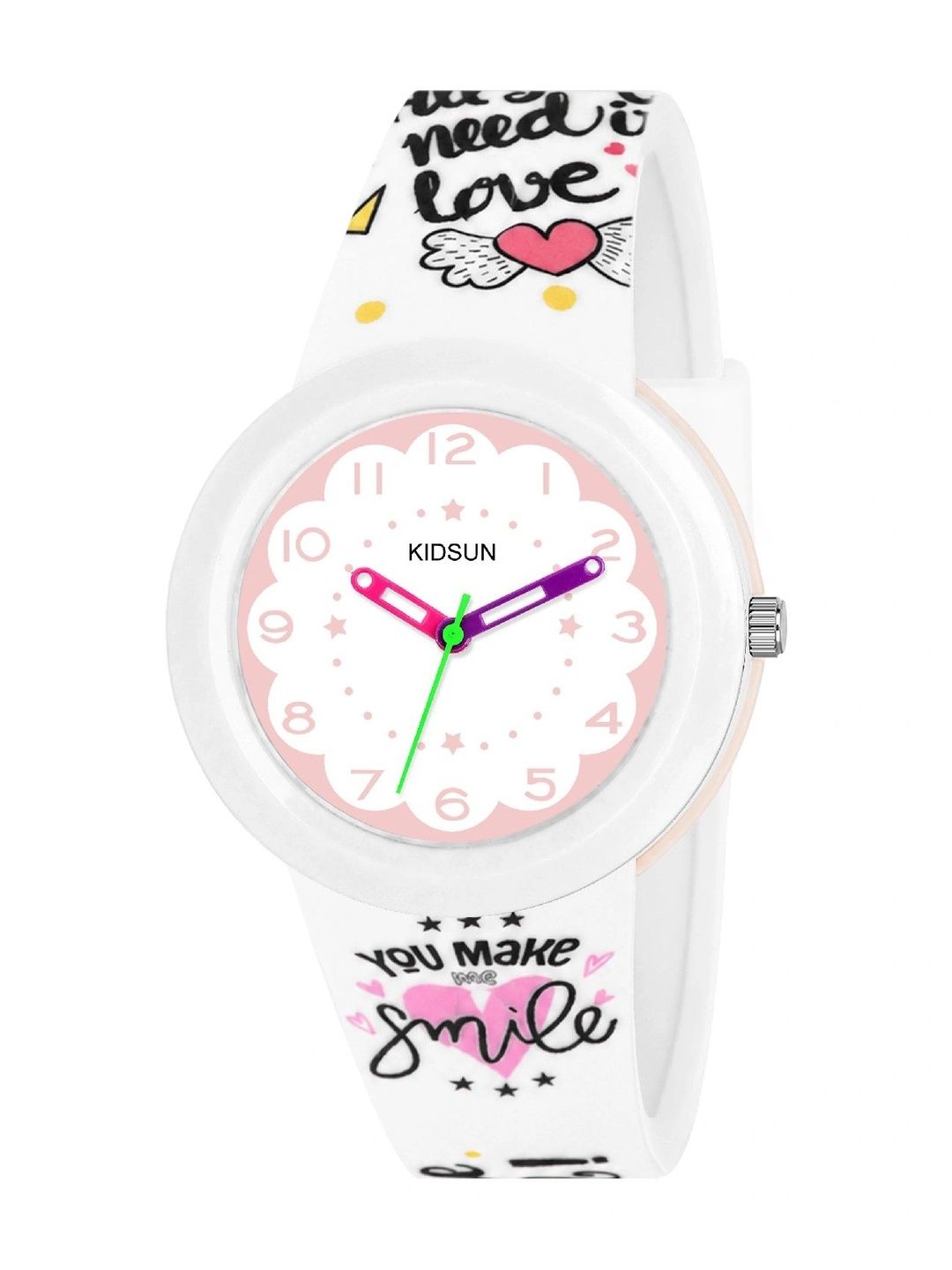 KIDSUN Unisex Kids Printed Dial & Straps Analogue Multi Function Watch WB04_WHITE_WHITE-picture-57