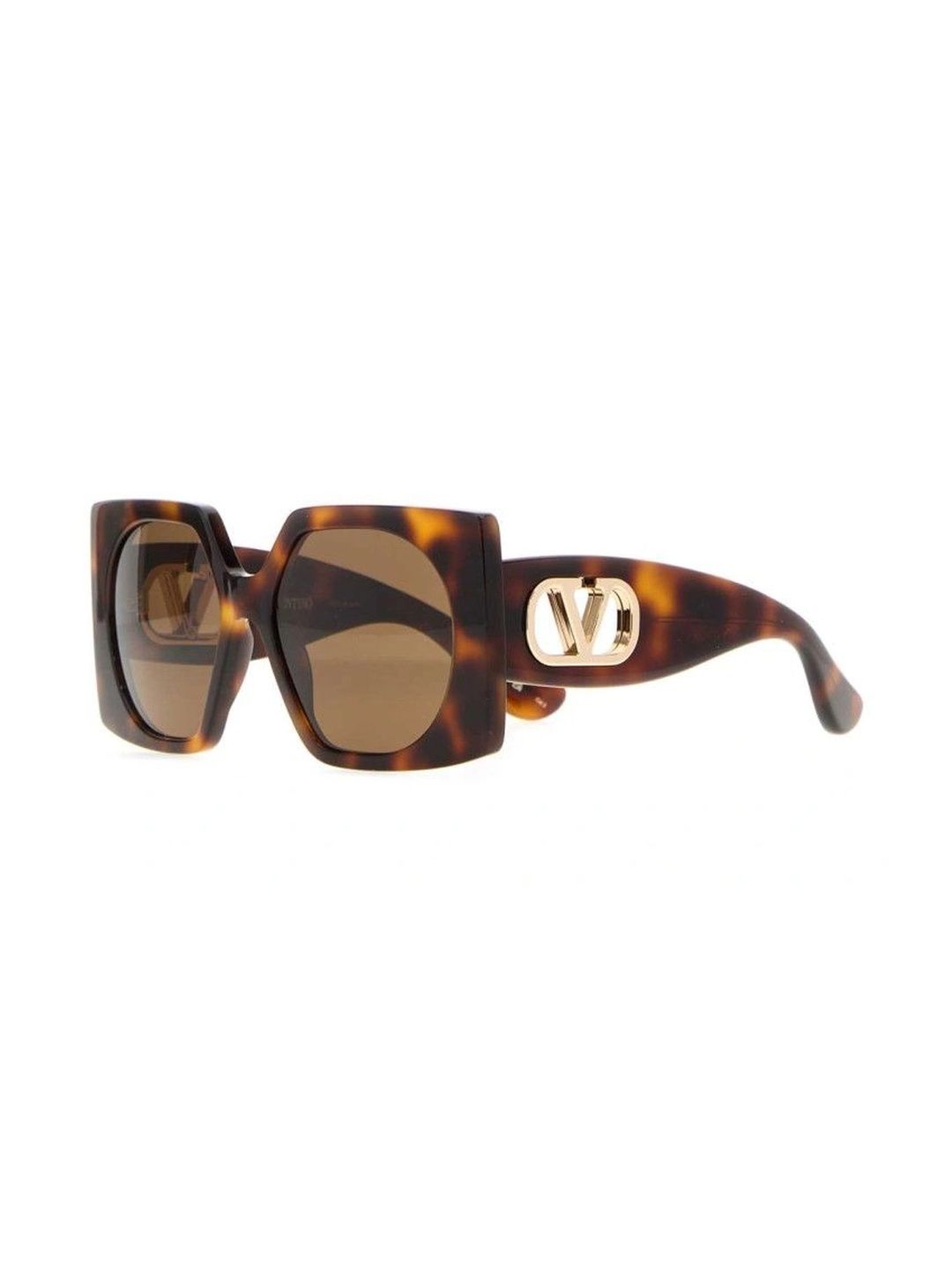 Valentino Garavani Women Brown Lens & Brown Rectangle Sunglasses with-picture-27