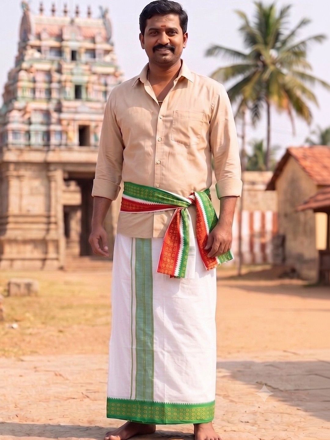 Hornbill Enterprises Men Striped Cotton Dhoti Dhotis-picture-39