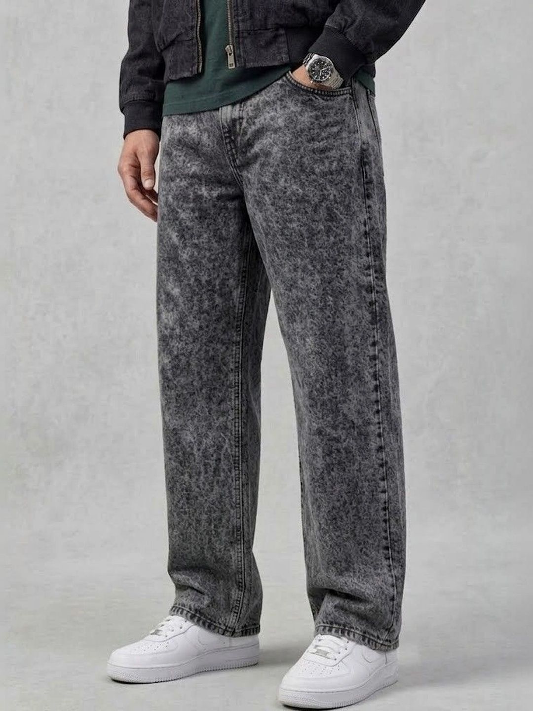 Ds Fashion Men Wide Leg Mid-Rise Jeans-picture-12