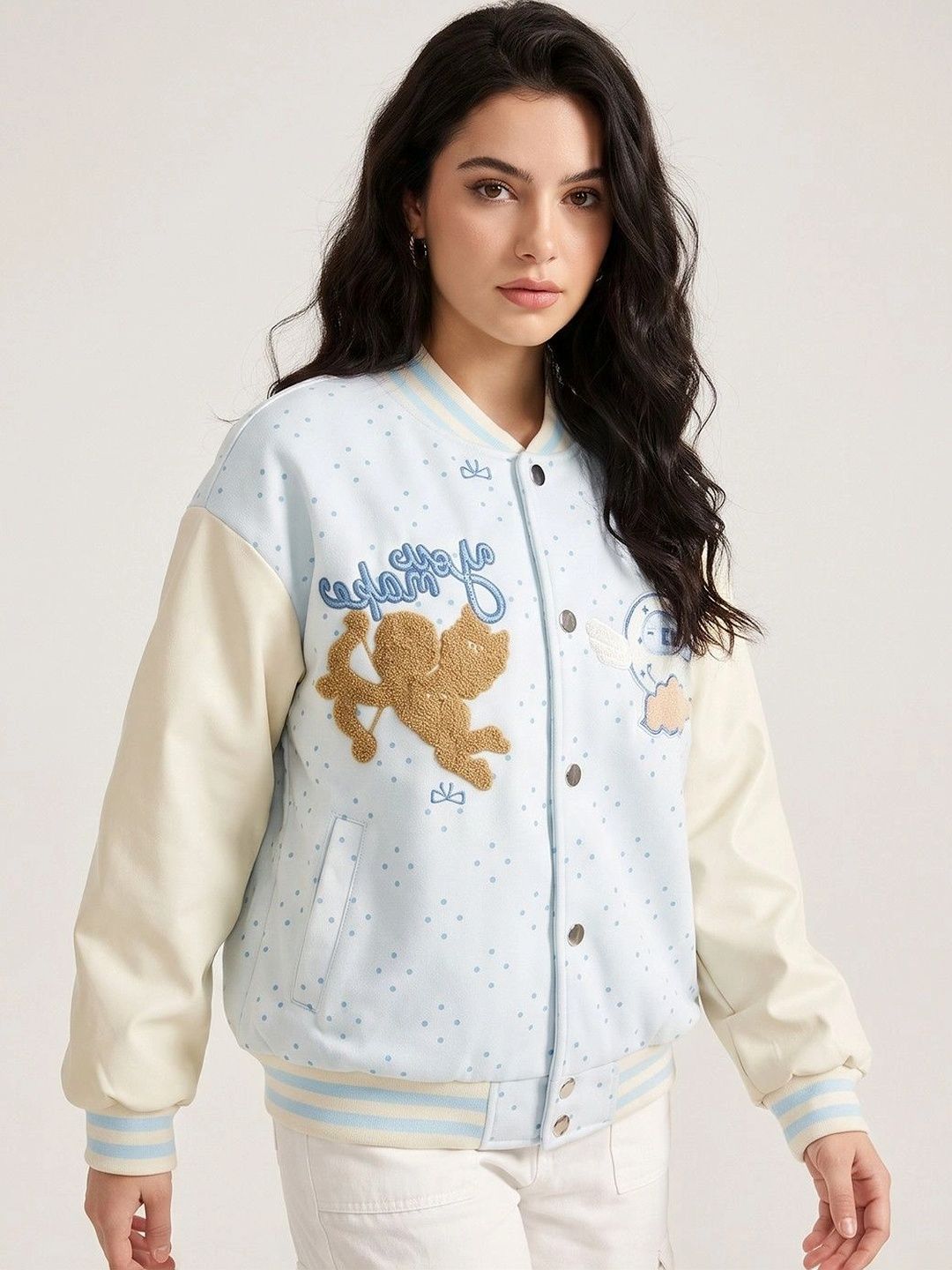Suo Women Varsity Jacket with Embroidered-picture-22