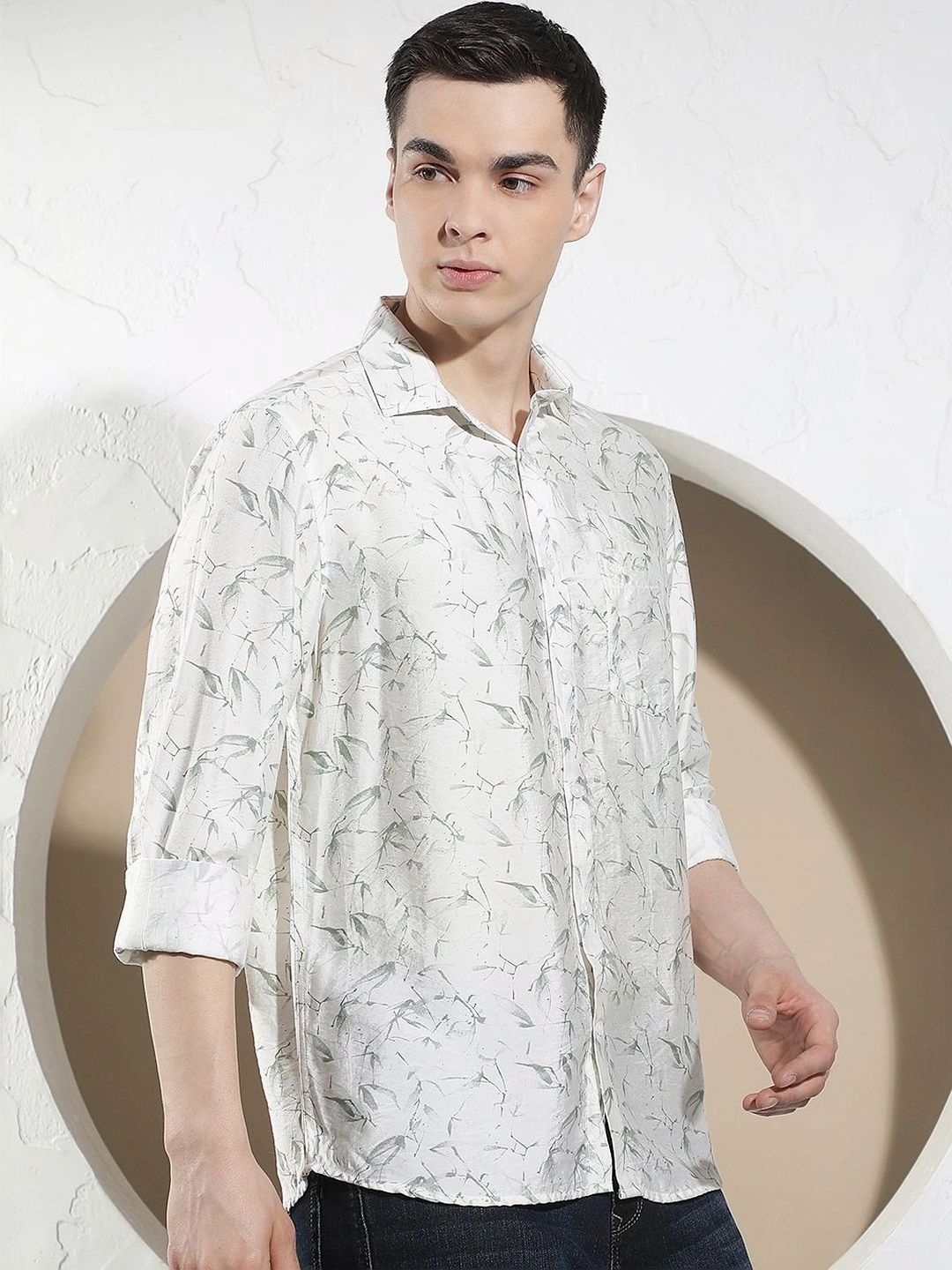 Crimsoune Club Men Slim Fit Floral Printed Casual Shirt-picture-13