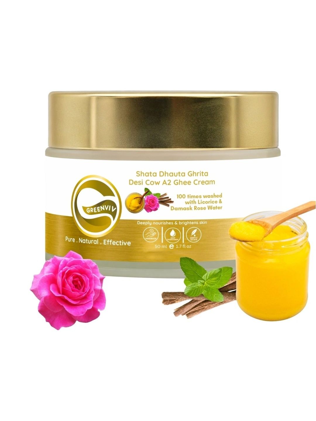 Greenviv Licorice Damask Rose Ghee Cream - 50 ml-image-44