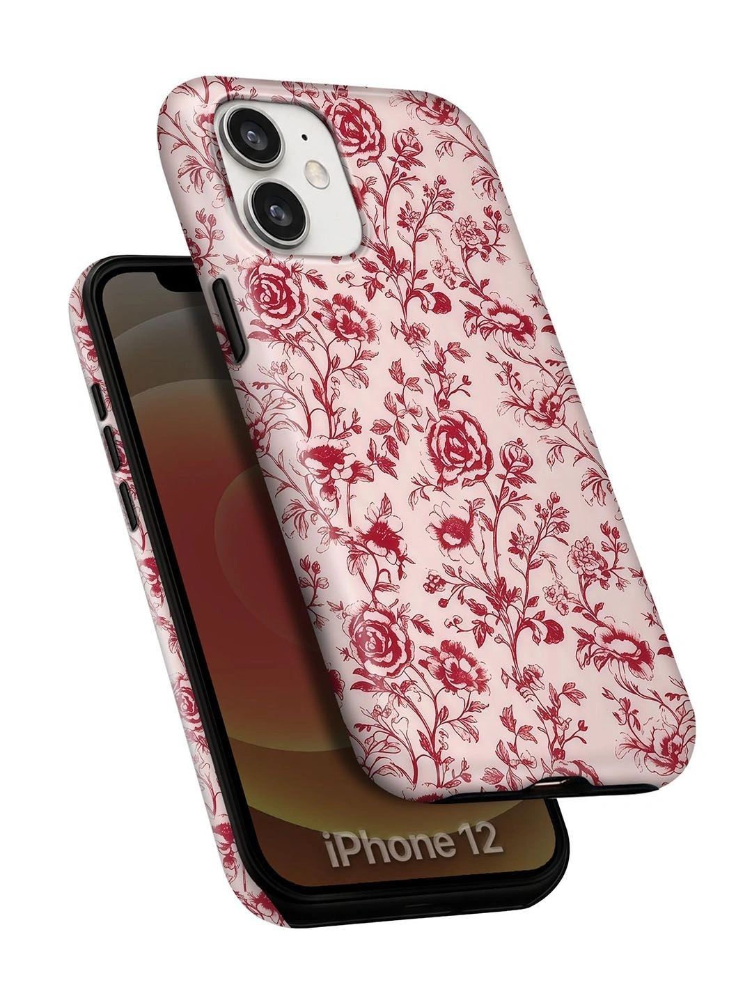 QRIOH Floral Printed iPhone 12 Back Case Mobile Accessories-image-25
