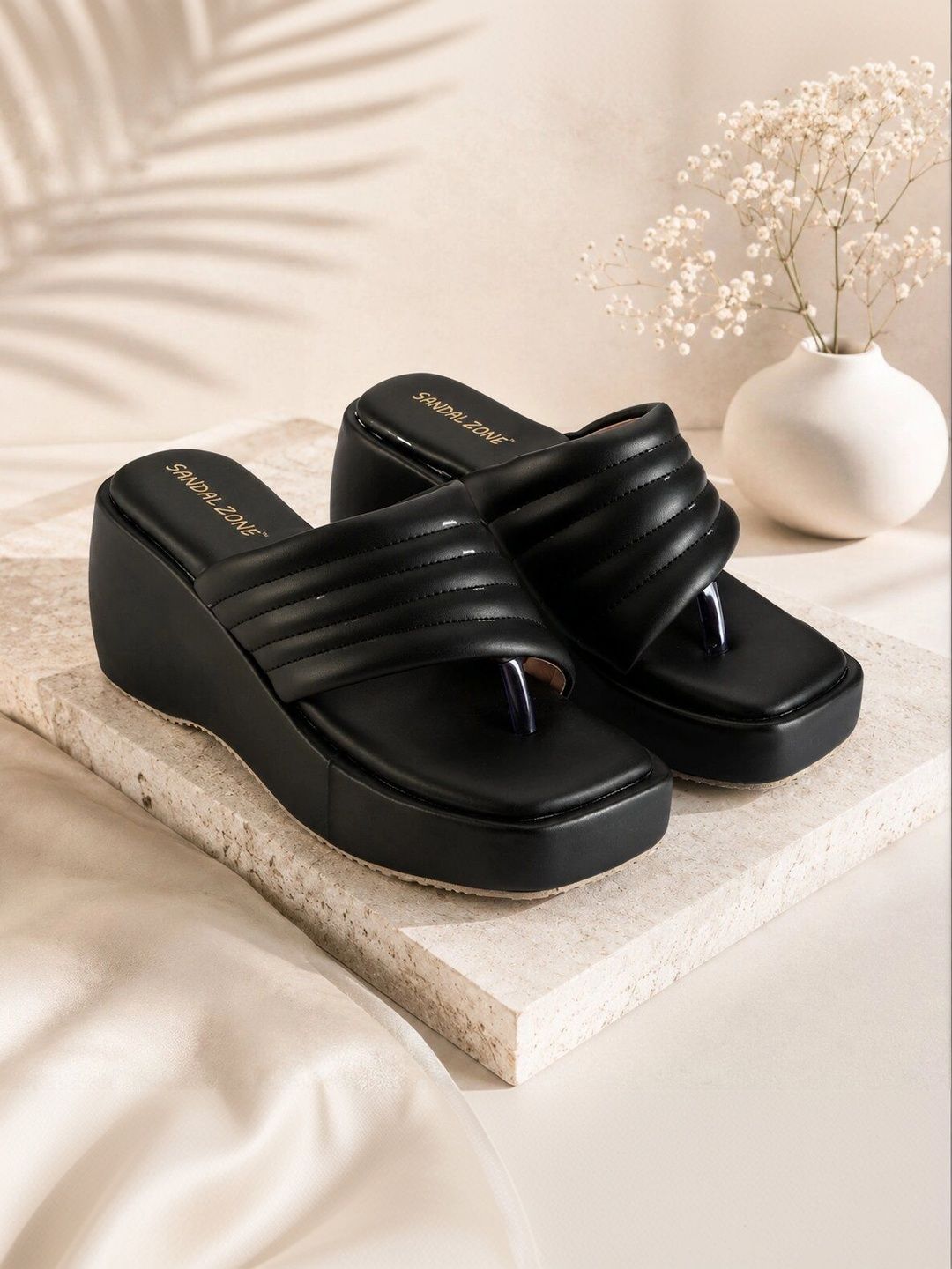SANDALZONE Textured Wedge Sandals-picture-42