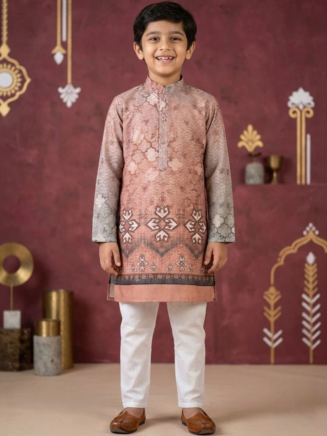 Cae Boys Ethnic Motifs Printed Regular Kurta with Pyjamas-picture-49