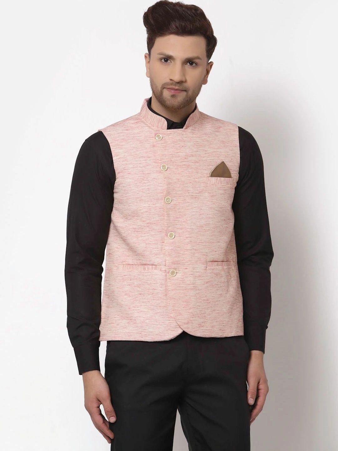 Moda Rapido Woven Design Pure Cotton Nehru Jacket-picture-37