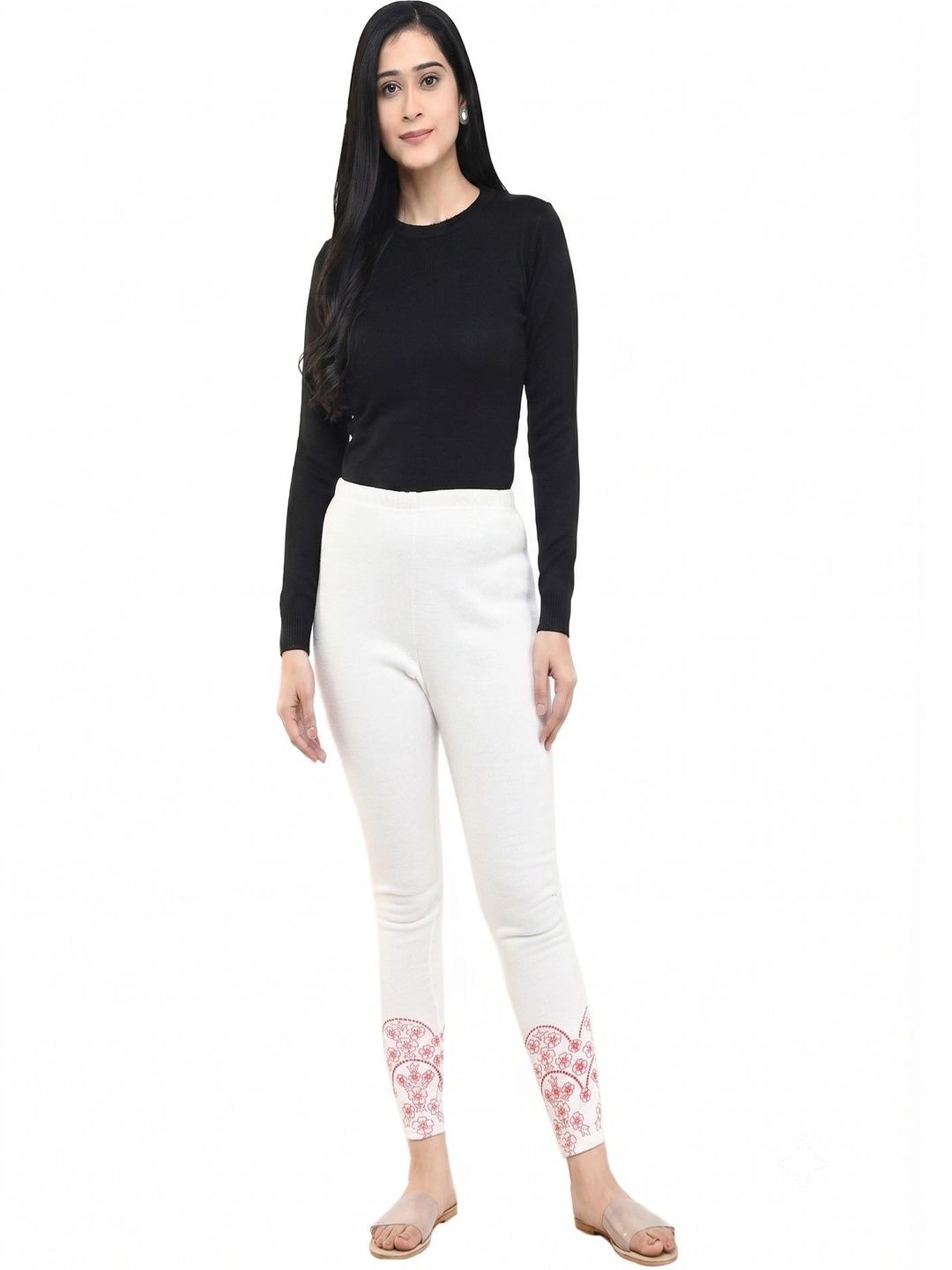 IndiWeaves Bottom Printed Woollen Warm Ankle Length Leggings-picture-55