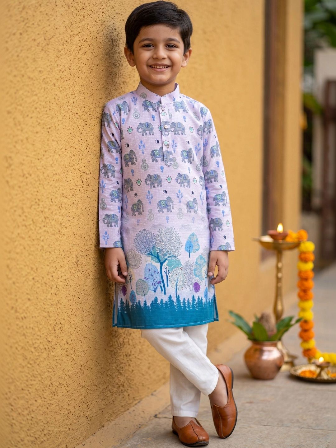 NFC CREATION Boys Animal Printed Regular Kurta with Pyjamas-picture-21