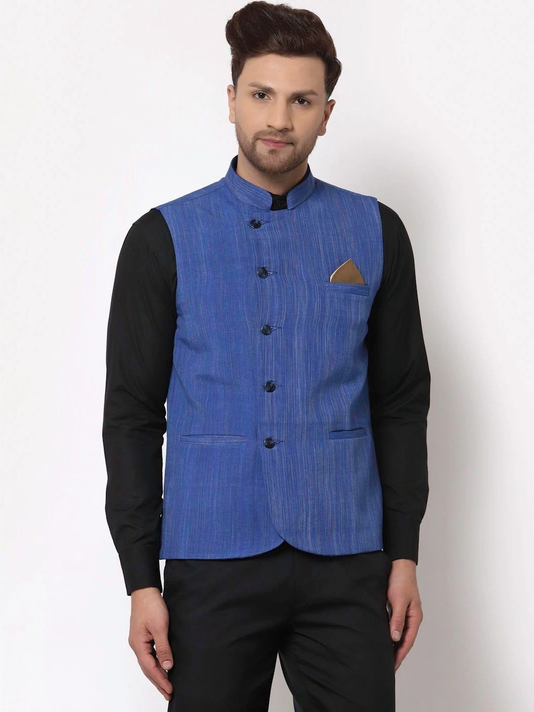 Moda Rapido Woven Design Pure Cotton Woven Nehru Jacket-picture-58