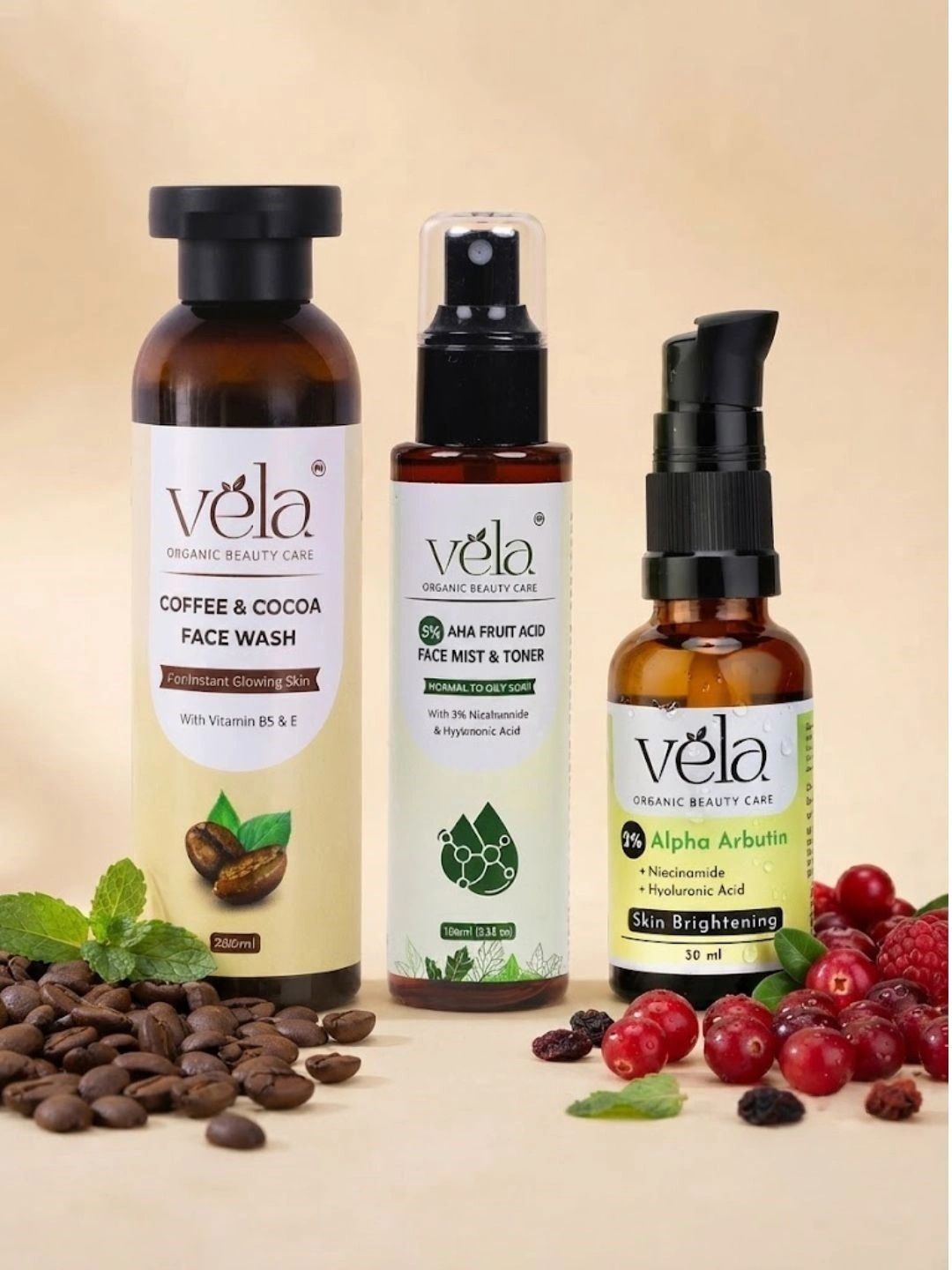 Vela Organic Beauty Care Set of 3 Face Wash - 200 ml Toner - 100 ml & Serum - 30 ml-picture-20