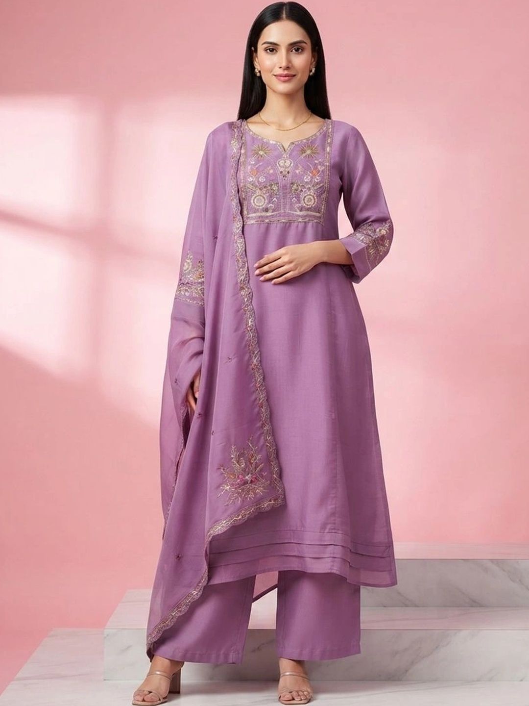 gokurtis Ethnic Motifs Embroidered Thread Work Pure Cotton Blend Handloom Thread Work Kurti-picture-26
