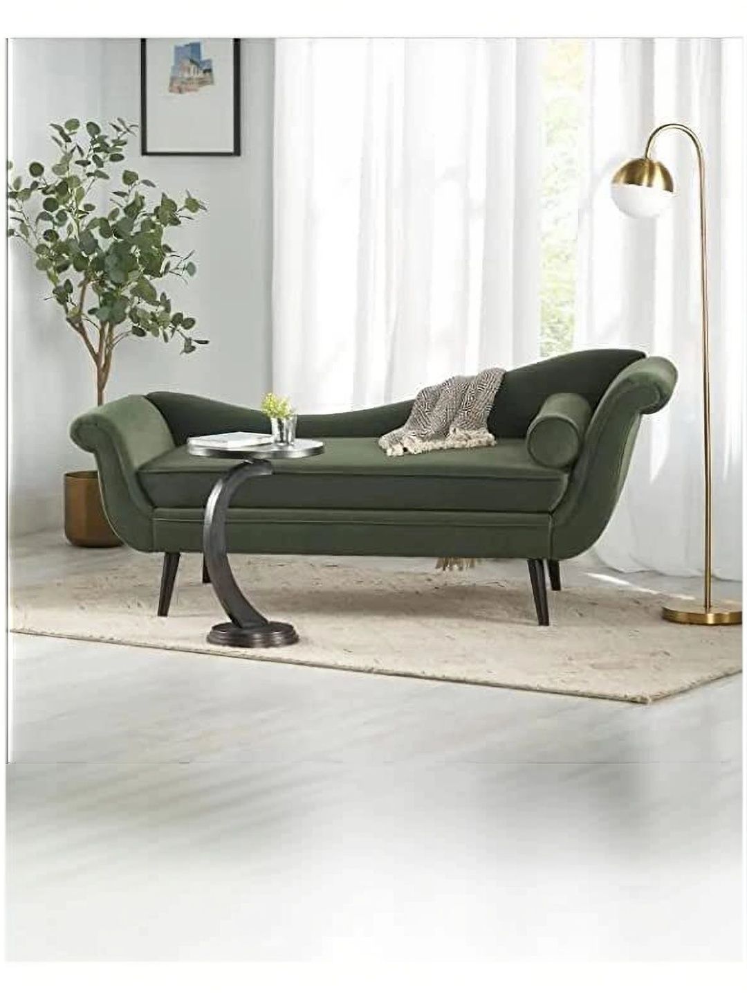 INDIAWOODMART Green Wooden 2 Seater Sofa-picture-9