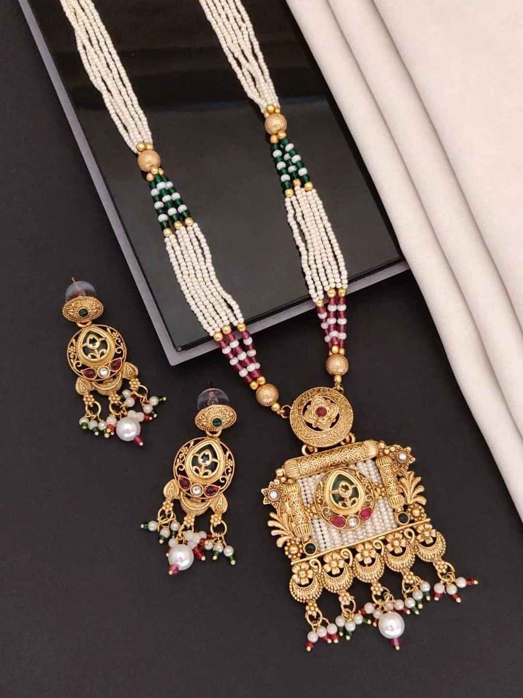 JIYANSHI SALES Gold-Plated Antique Necklace and Earrings-image-11