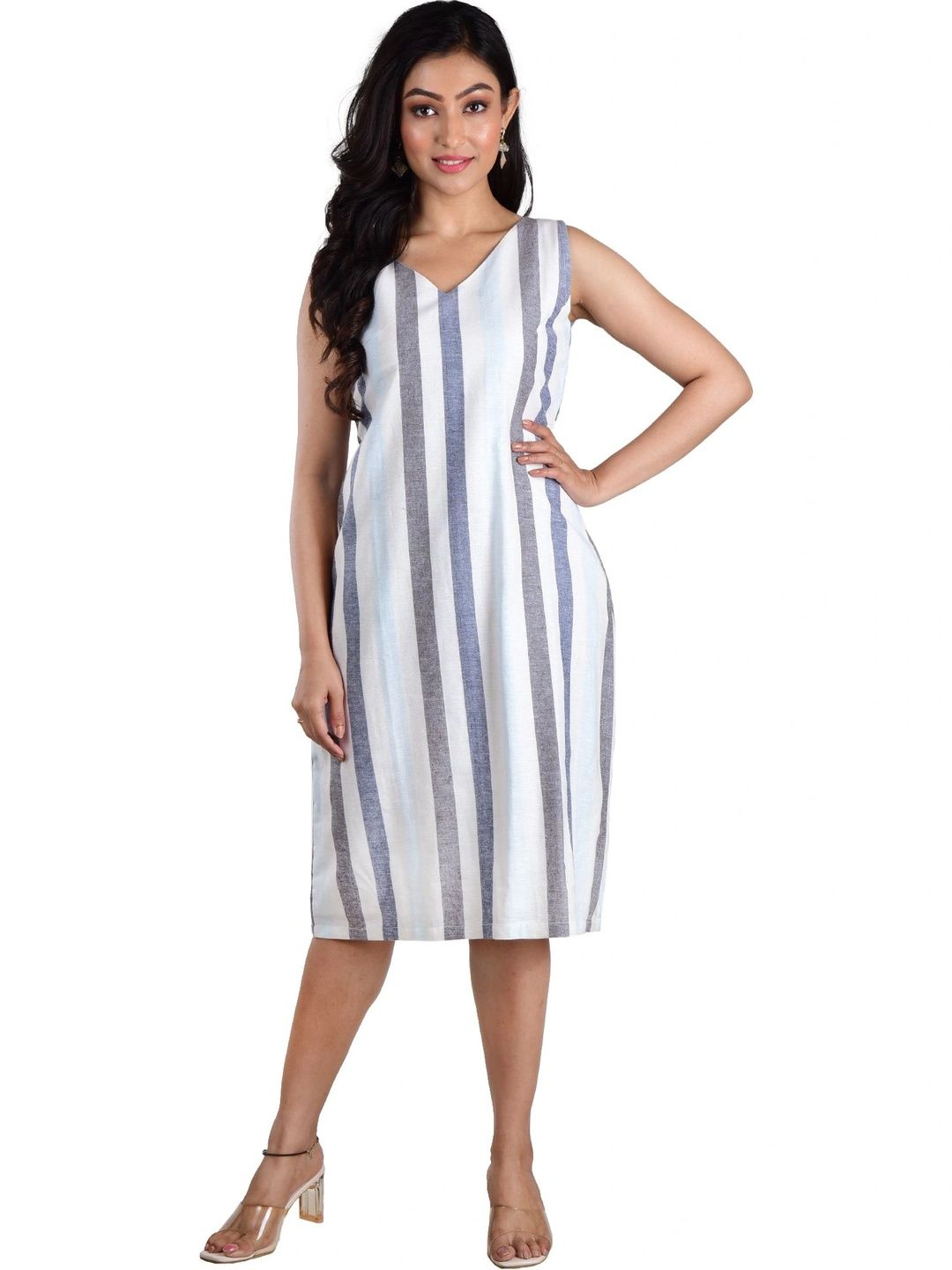 Clothe Funn Striped Linen Dress-image-19