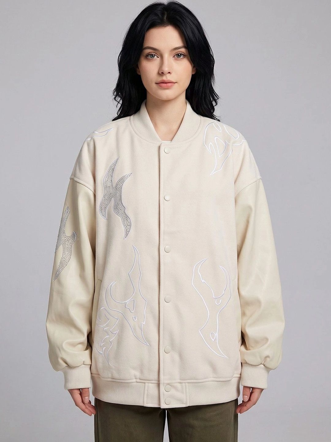 Suo Women Bomber with Embroidered Jacket-picture-38