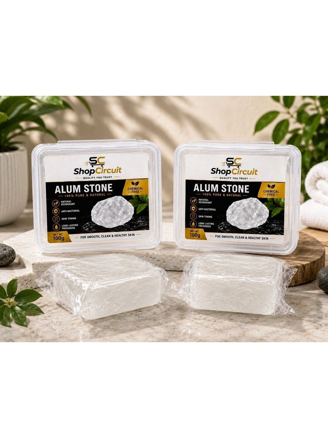 ShopCircuit Set of 2 Pure Alum Stone - 100 g Each-image-27