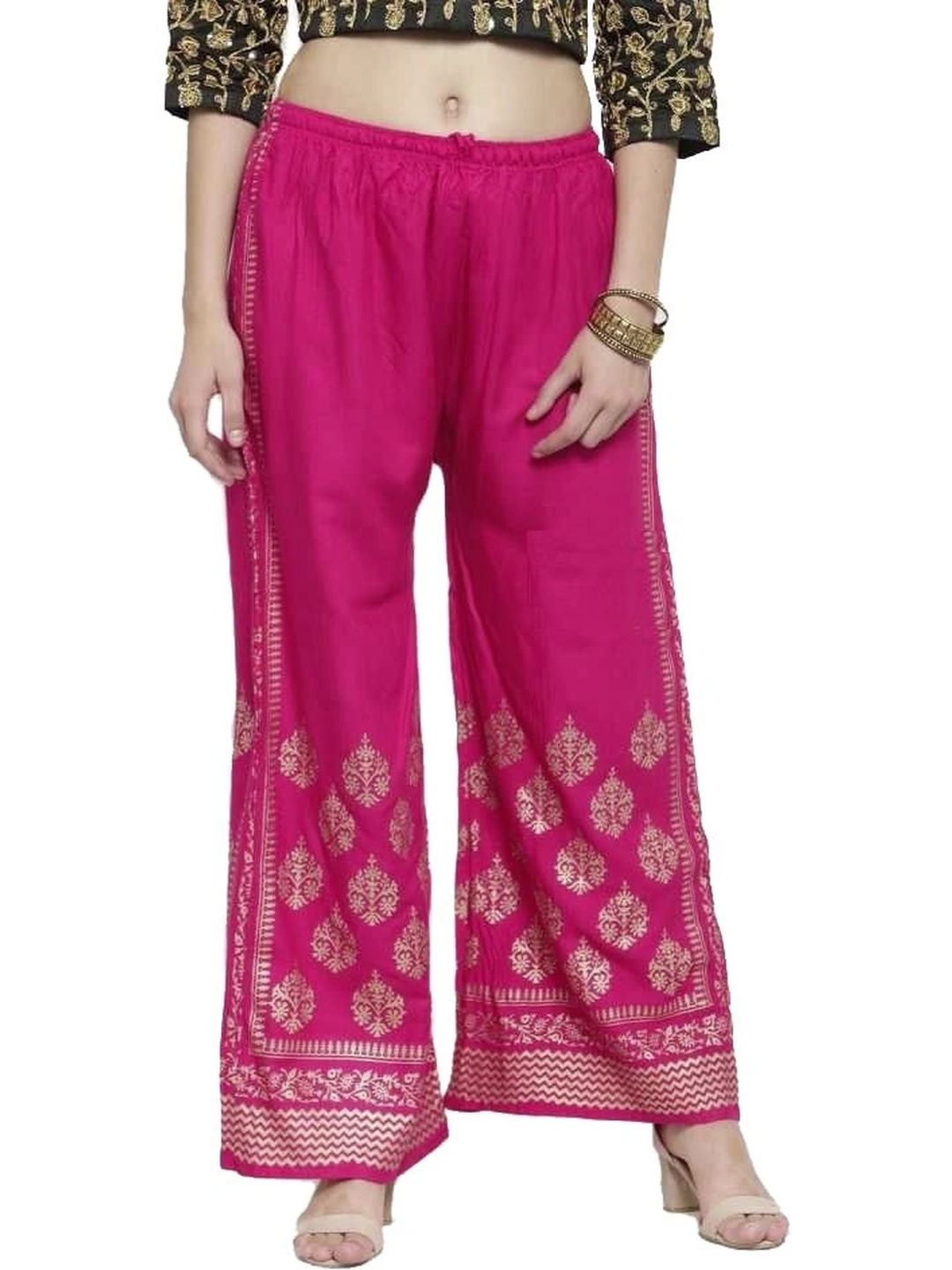 Meyara Women Ethnic Motifs Printed Knitted Ethnic Palazzos-picture-39
