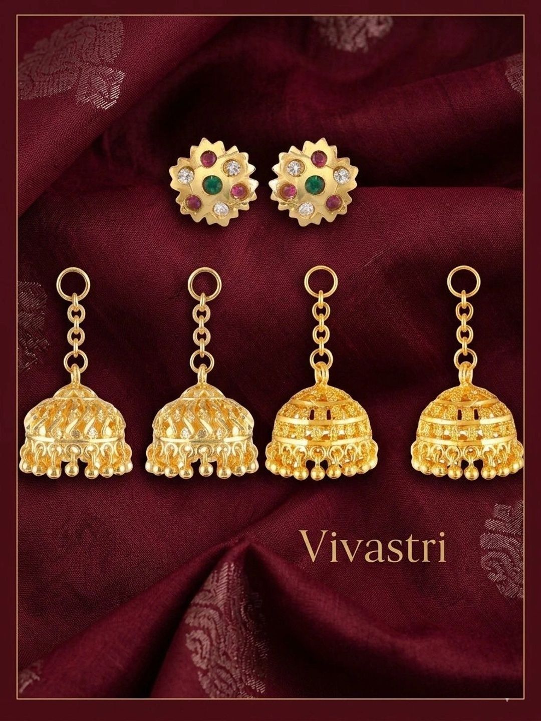 VIVASTRI Circular Jhumkas Earrings-picture-20