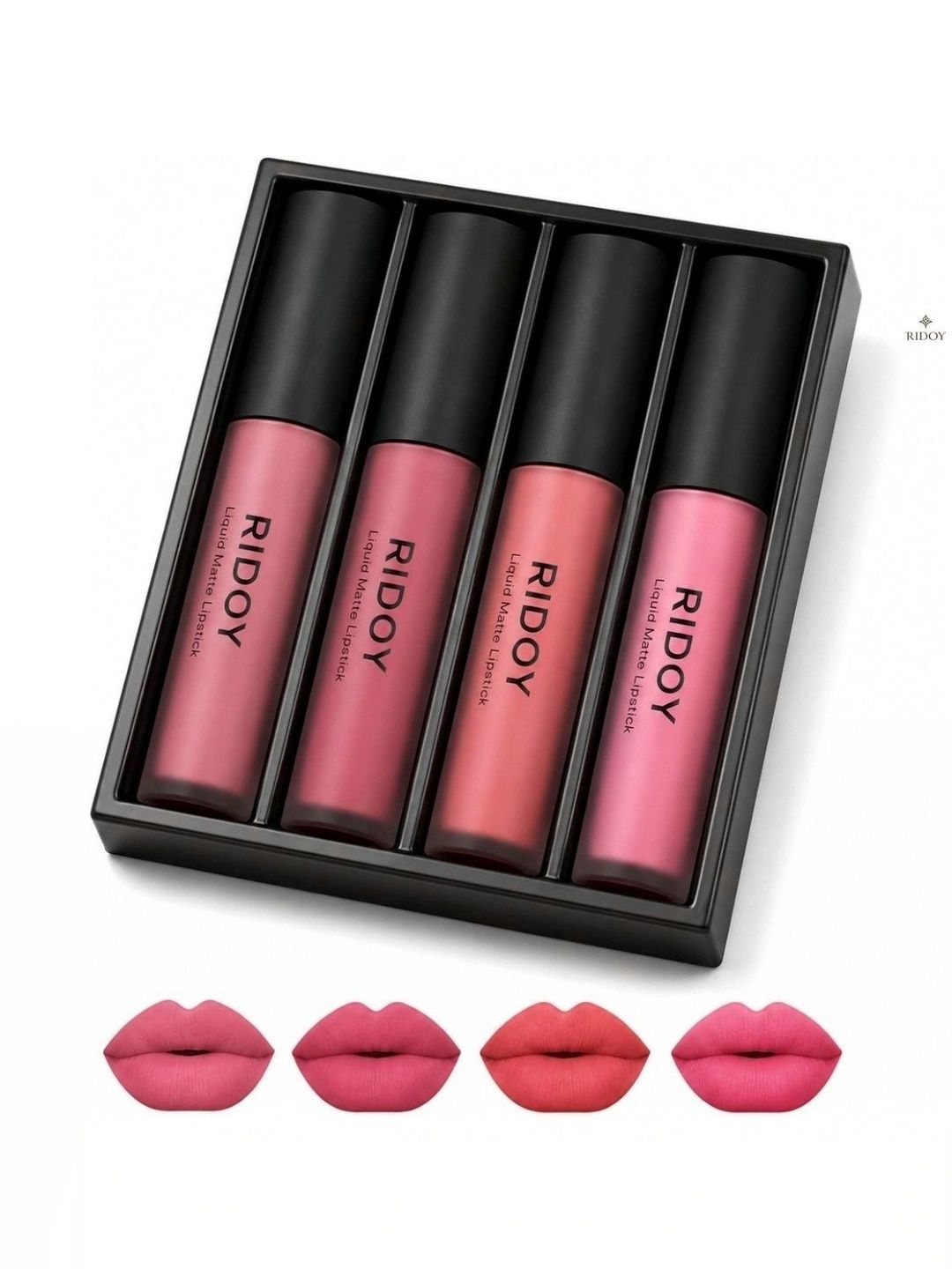ridoy Set Of 4 Waterproof Liquid Matte Lipstick-3 ml Each - Pink Nude-Rose Nude-Peach Nude-picture-43
