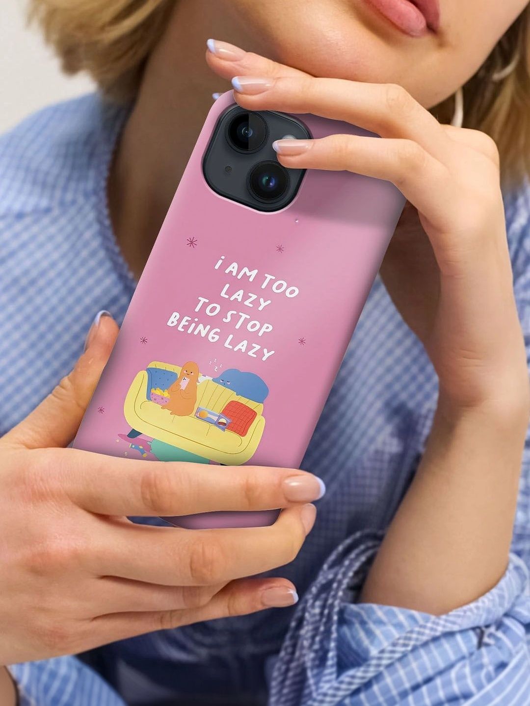QRIOH Quirky Printed iPhone 14 Plus Back Case Mobile Accessories-image-33