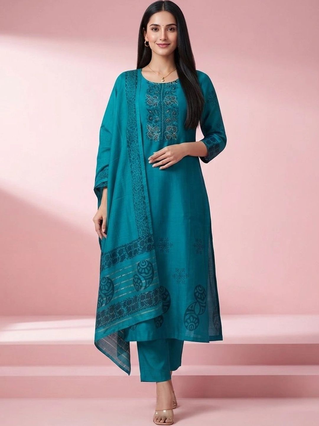 gokurtis Ethnic Motifs Printed Pure Cotton Blend Handloom Kurti-picture-33