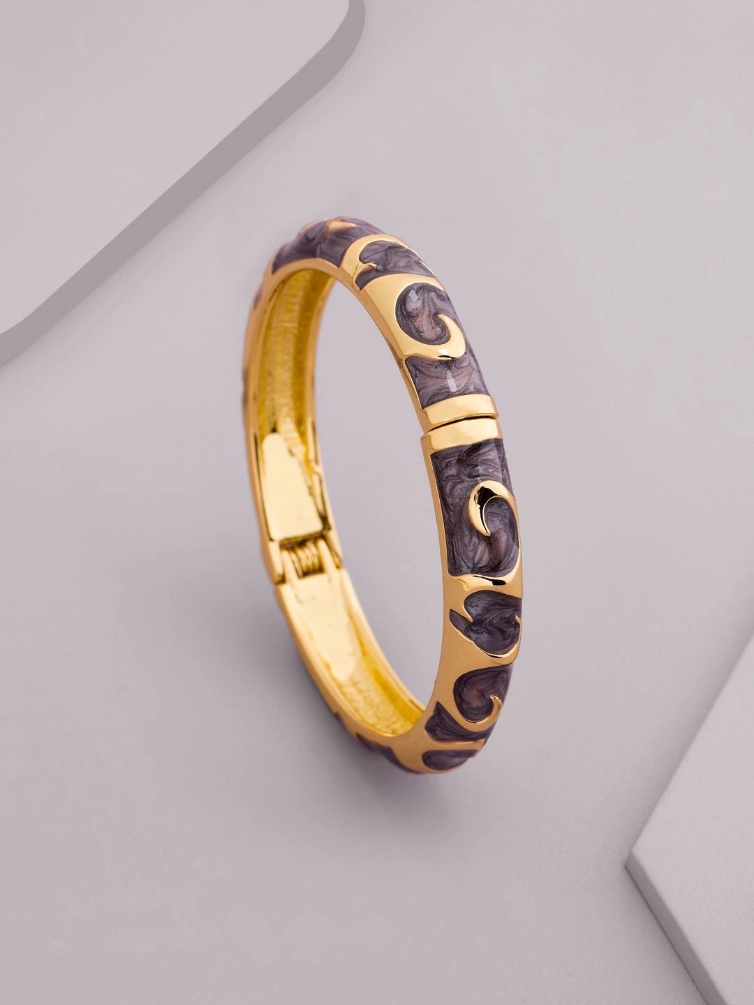 Kushal's Fashion Jewellery Girls Enamelled Gold-Plated Bangle-Style Bracelet-picture-42
