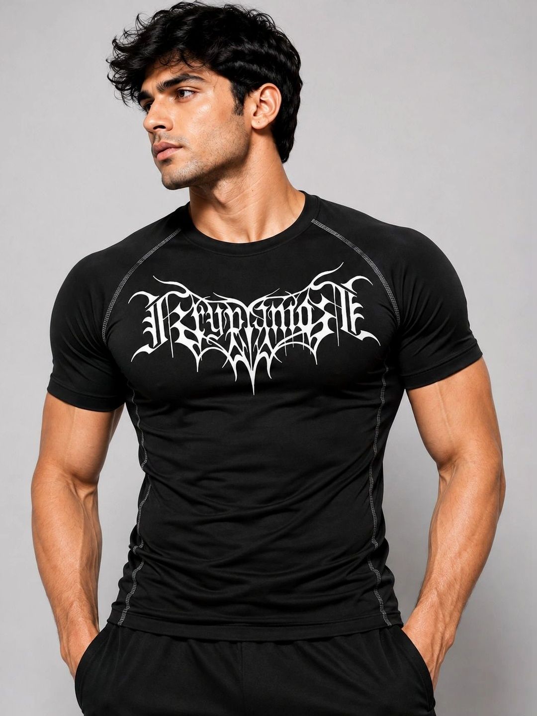 WAYUP Men Typography Printed Dri-FIT Compression T-shirt-picture-16