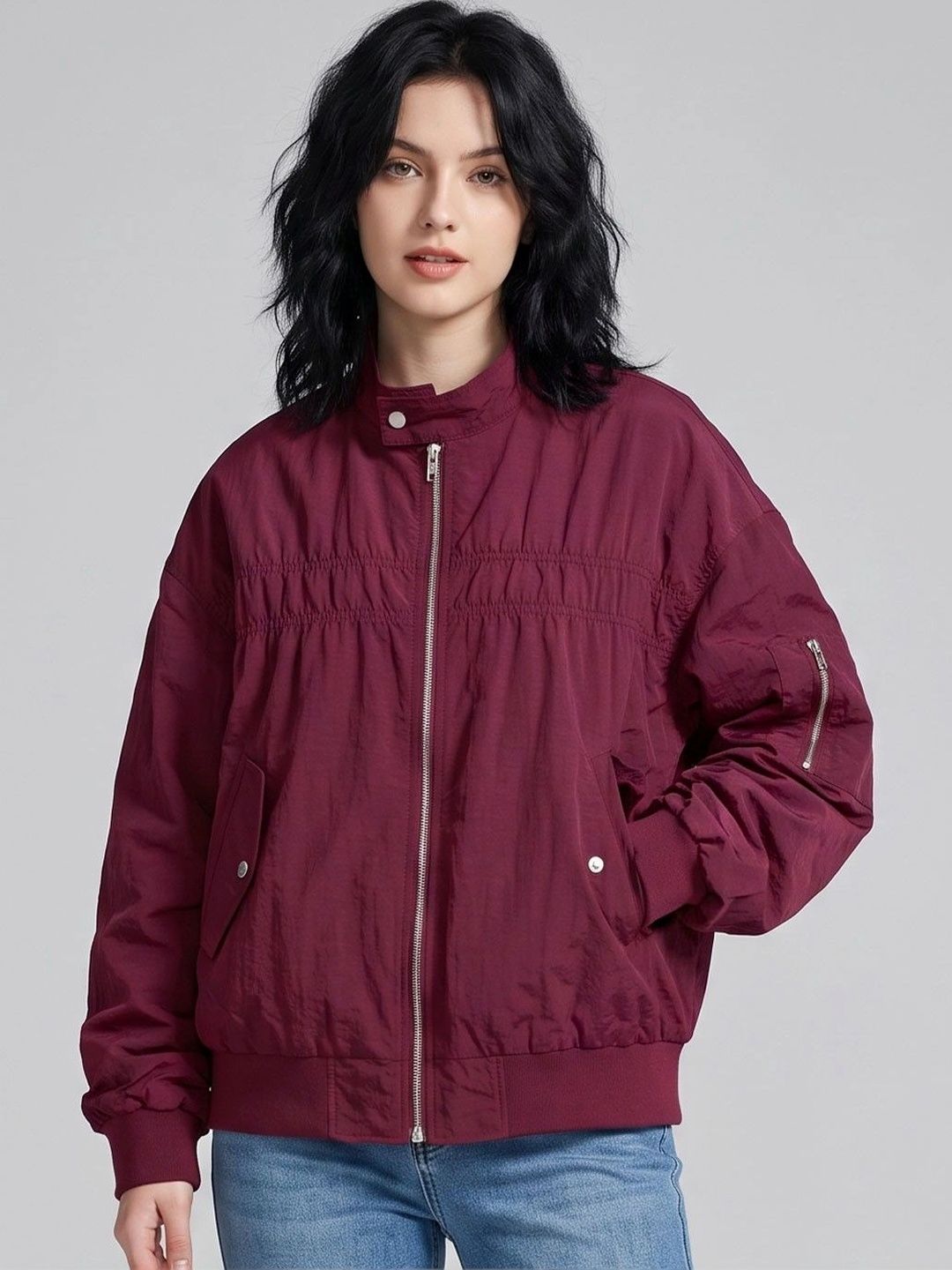 Suo Women Lightweight Bomber Jacket-picture-21