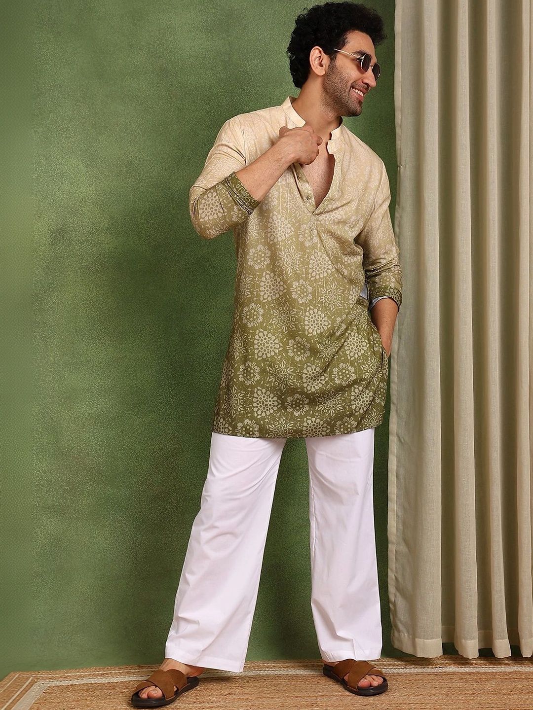 See Designs Men Floral Printed Regular Kurta with Pyjamas-picture-23