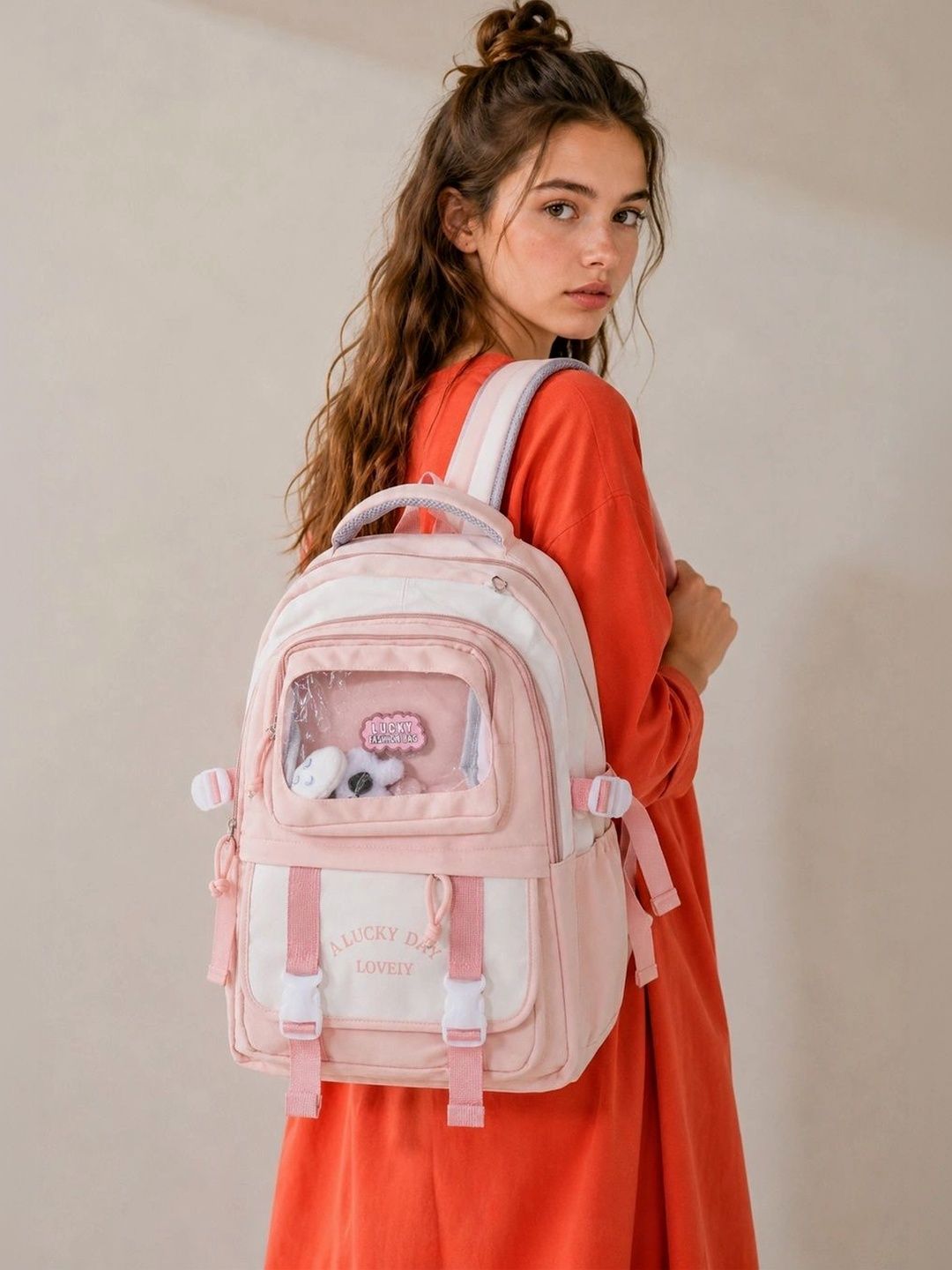 Donicy Women Colourblocked Contrast Detail Backpack-picture-13