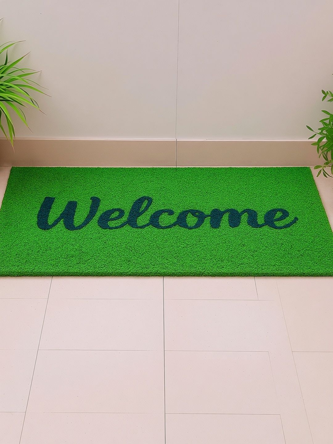 FabMarts 2 Pieces Green Welcome Anti-Skid Doormats-picture-13