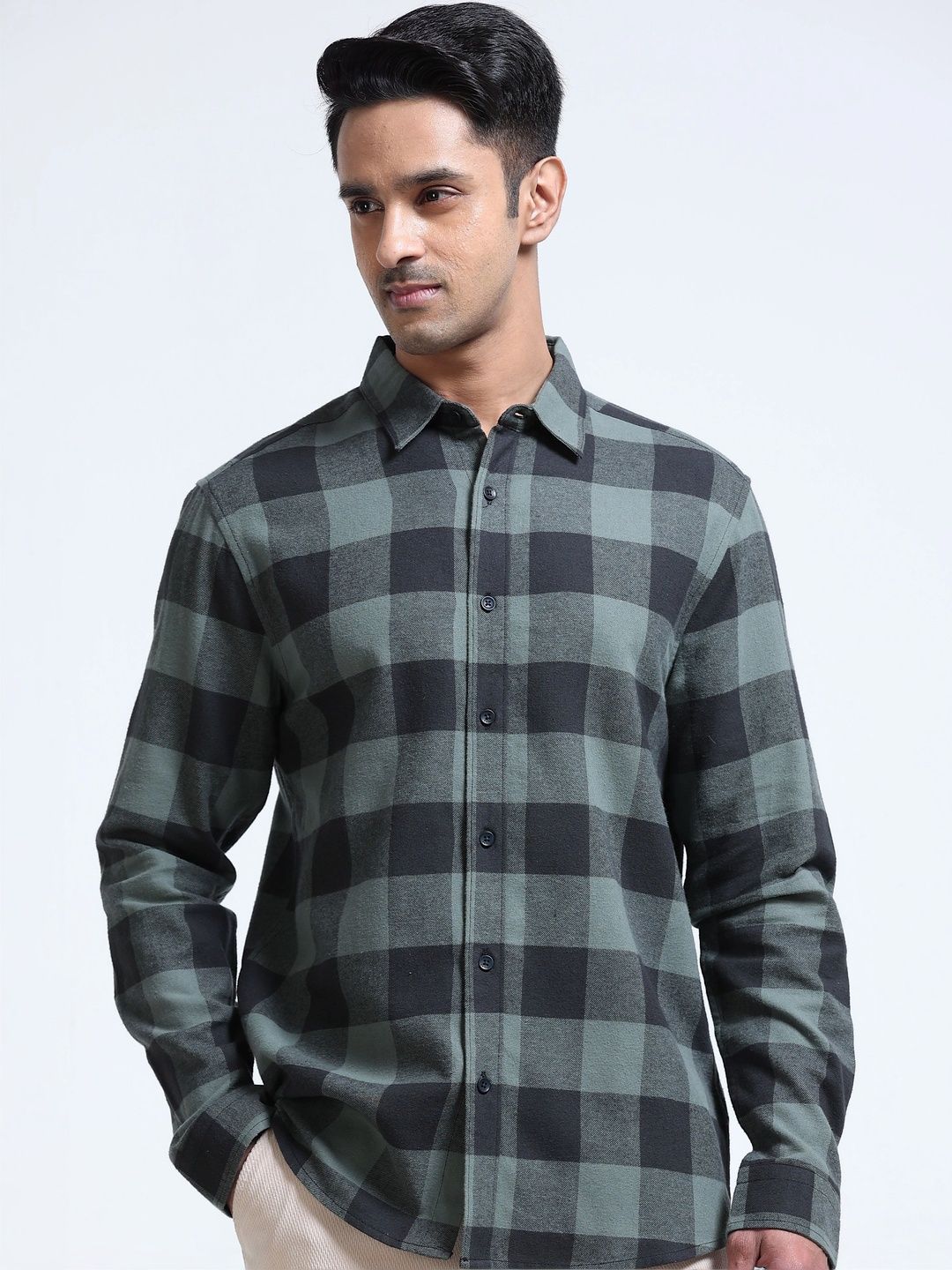 StitchX Men Buffalo Checks Checked Casual Shirt-picture-26