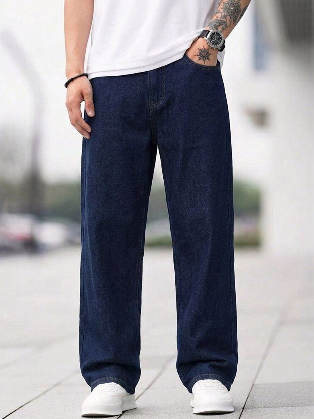 Classic Torch Men Loose Relaxed Fit Mid-Rise Light Fade Jeans-picture-46