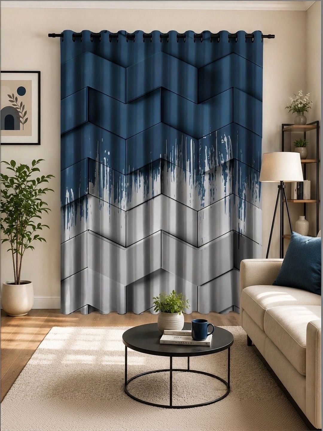 VRINDAKUL Multicoloured Geometric Door Curtain-picture-29