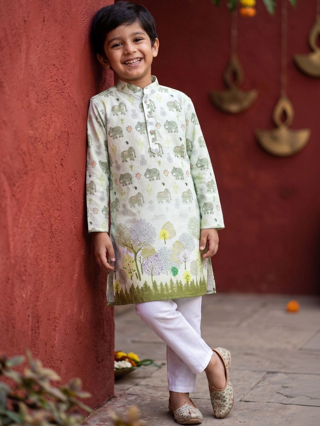 Cae Boys Ethnic Motifs Printed Regular Kurta with Pyjamas-picture-23