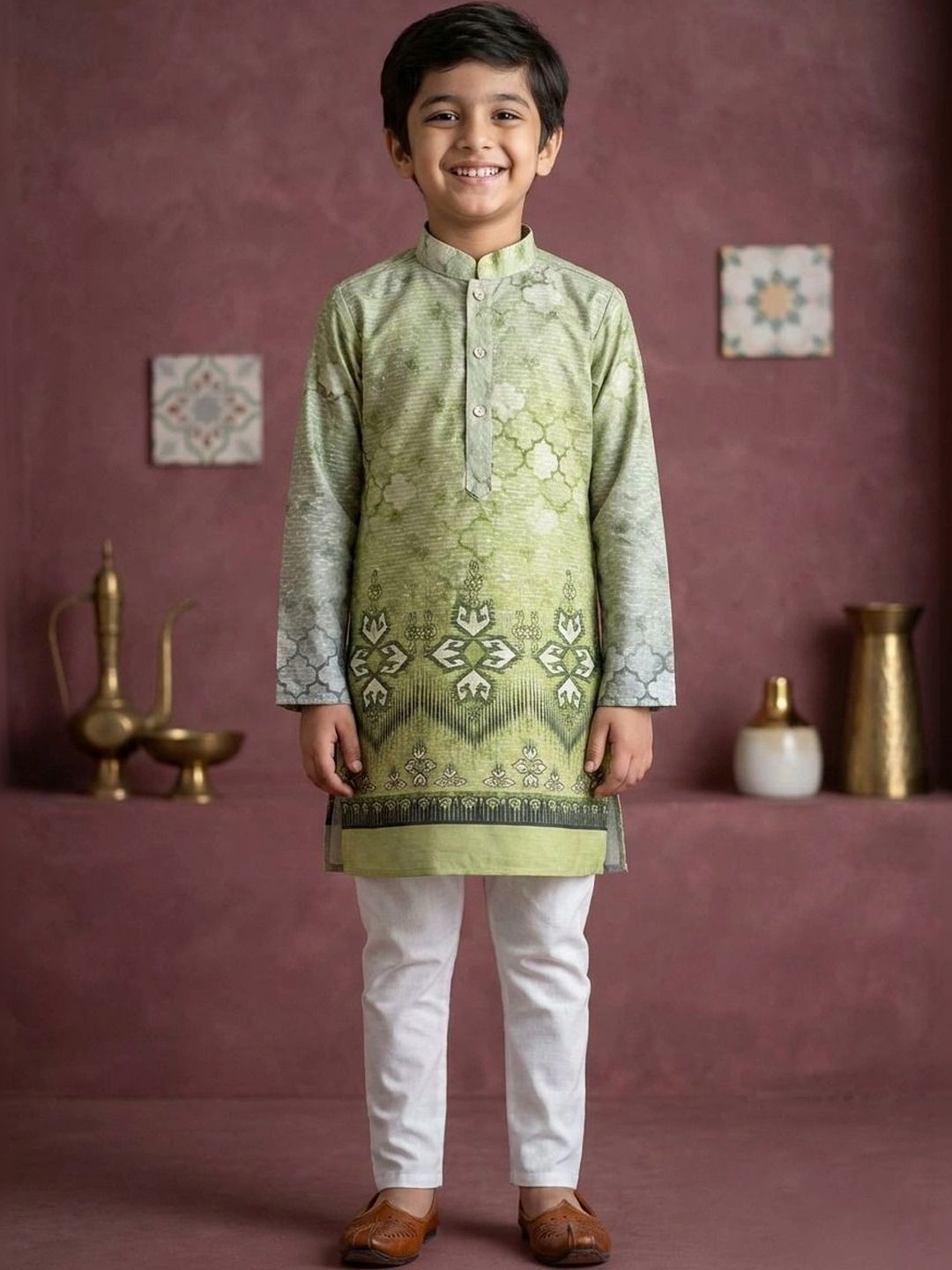 Cae Boys Ethnic Motifs Printed Regular Kurta with Pyjamas-picture-12