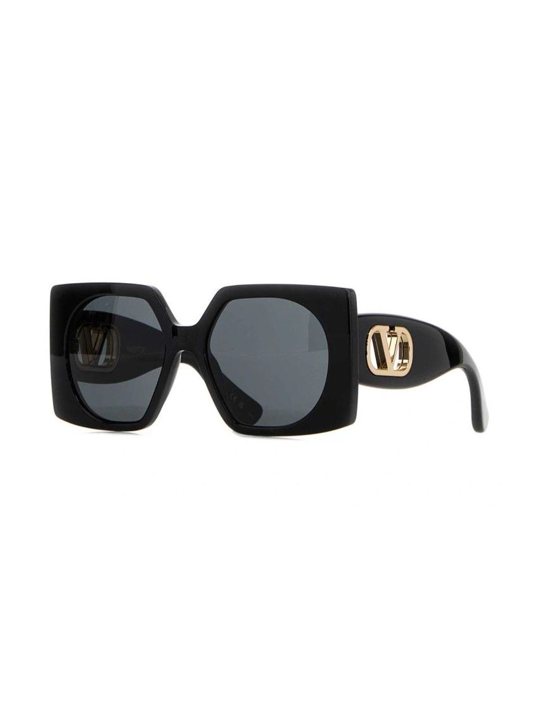 Valentino Garavani Women Grey Lens & Black Oversized Sunglasses with-picture-12