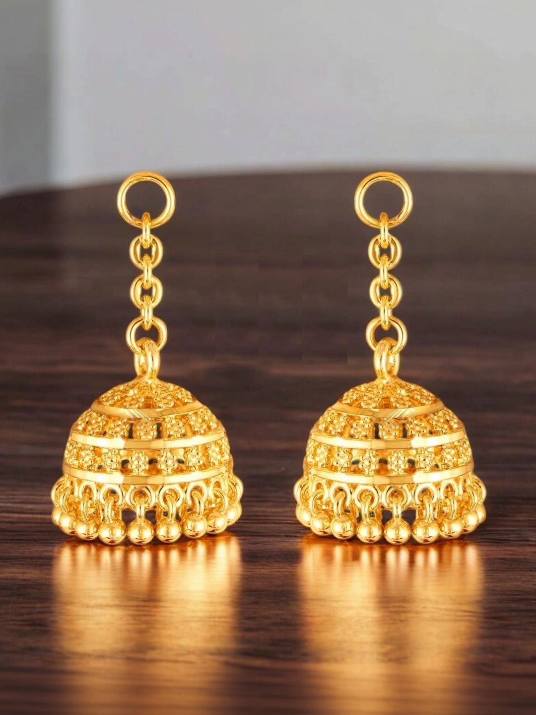 VIVASTRI Geometric Jhumkas Earrings-picture-42