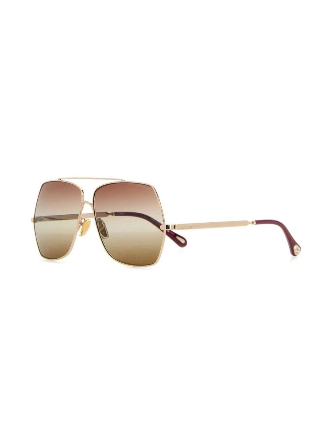 Chloe Women Brown Lens & Gold-Toned Aviator Sunglasses with-image-37