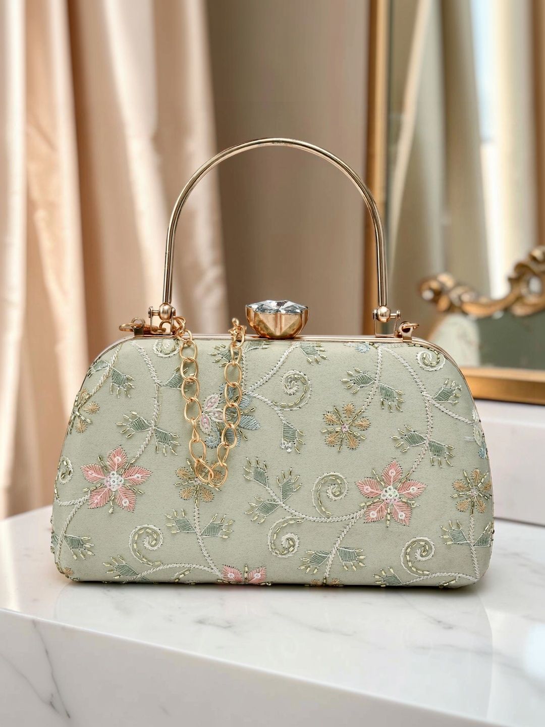 FOR THE BEAUTIFUL YOU Embroidered Embellished Box Clutch-image-17