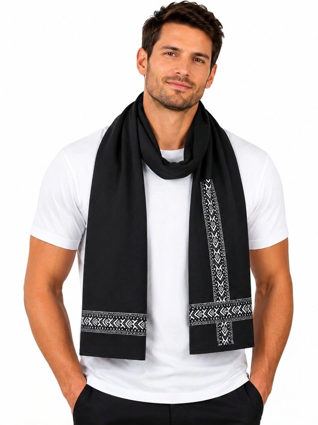 SHAGUN TRENDS Black 1 Printed Cotton 110 GSM Bath Towel-image-49