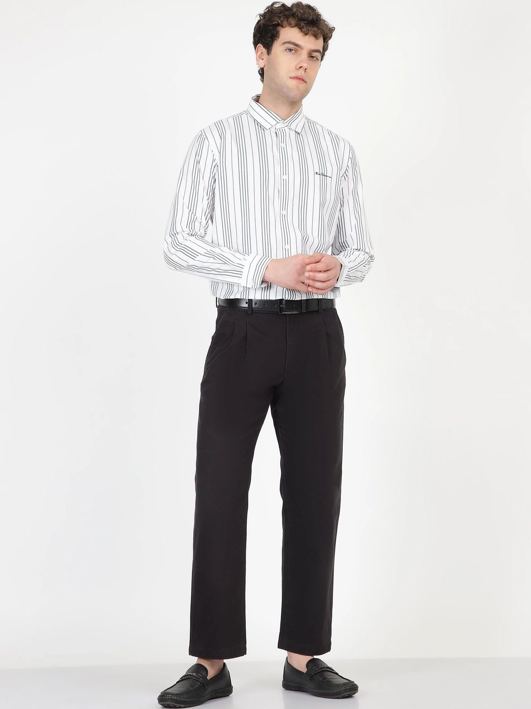 BEN SHERMAN Men Striped Casual Shirt-image-9