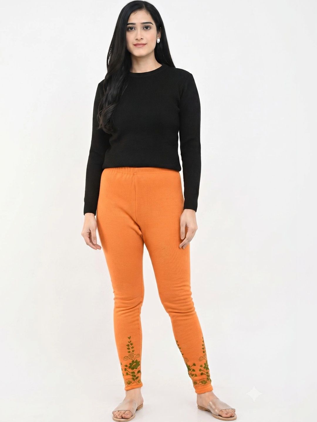 IndiWeaves Bottom Printed Woollen Warm Ankle Length Leggings-picture-18