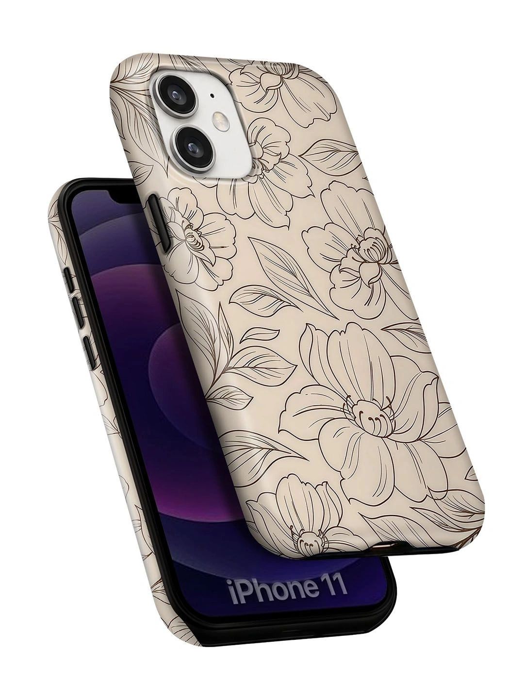 QRIOH Floral Printed iPhone 11 Back Case Mobile Accessories-picture-2